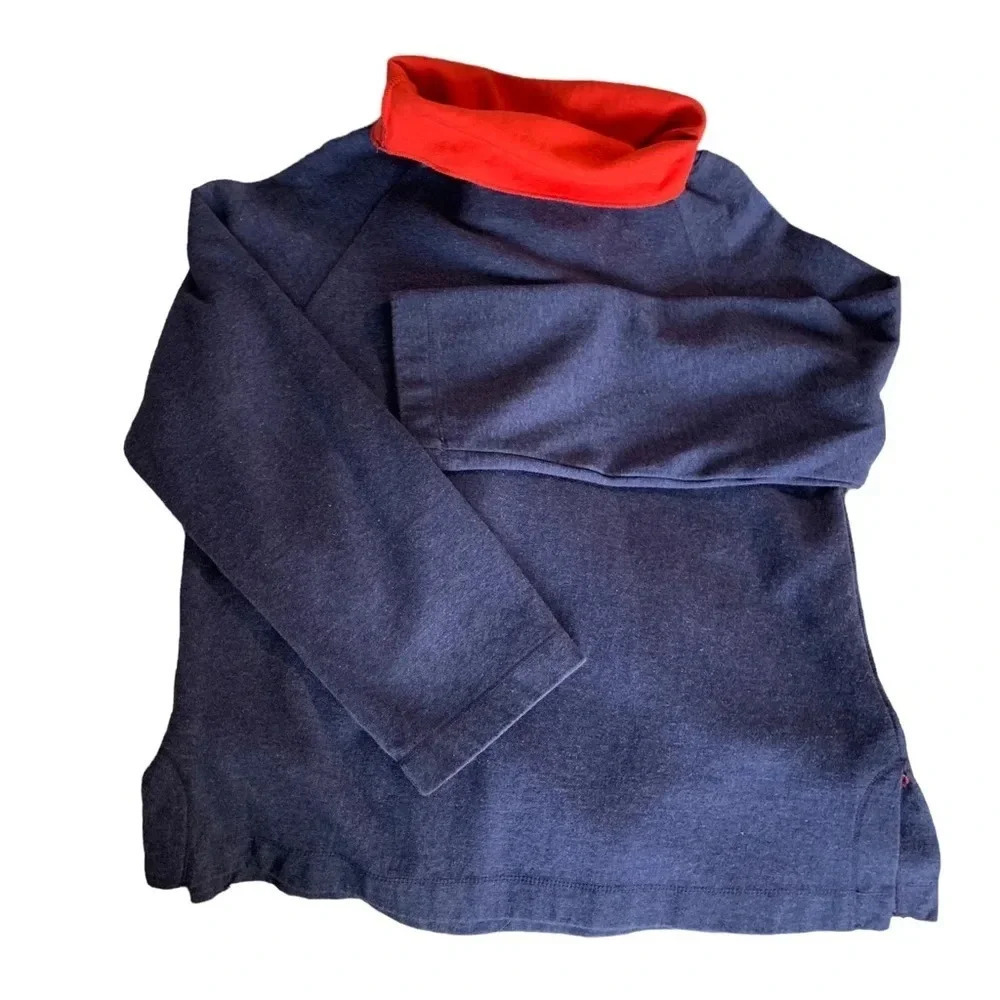 ISAAC MIZRAHI for TARGET KNIT TOP NAVY BLUE RED CROPPED M